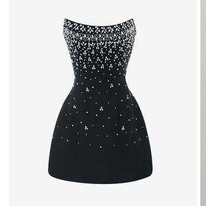 Black mini dress with stones